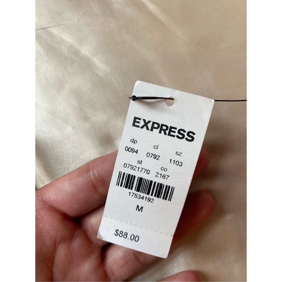 Express Light Pink Medium Jumpsuit V Neck Cross Back Knit Wide Leg Flare Jumpsui - Picture 8 of 8